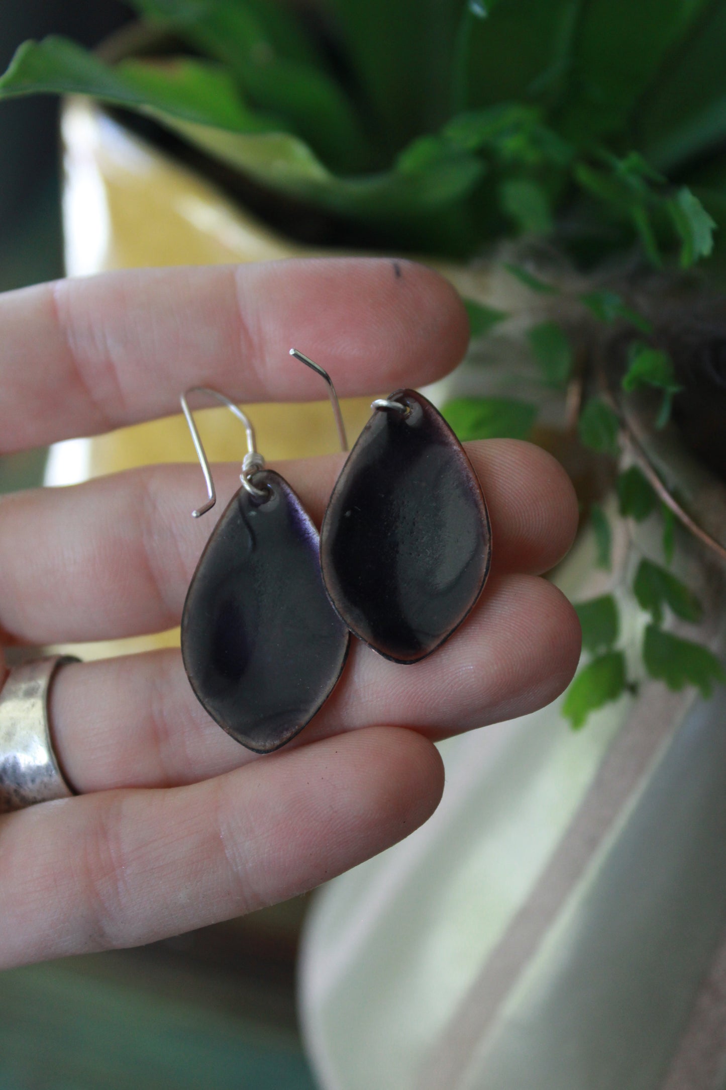 Orchid Enamel Dangles