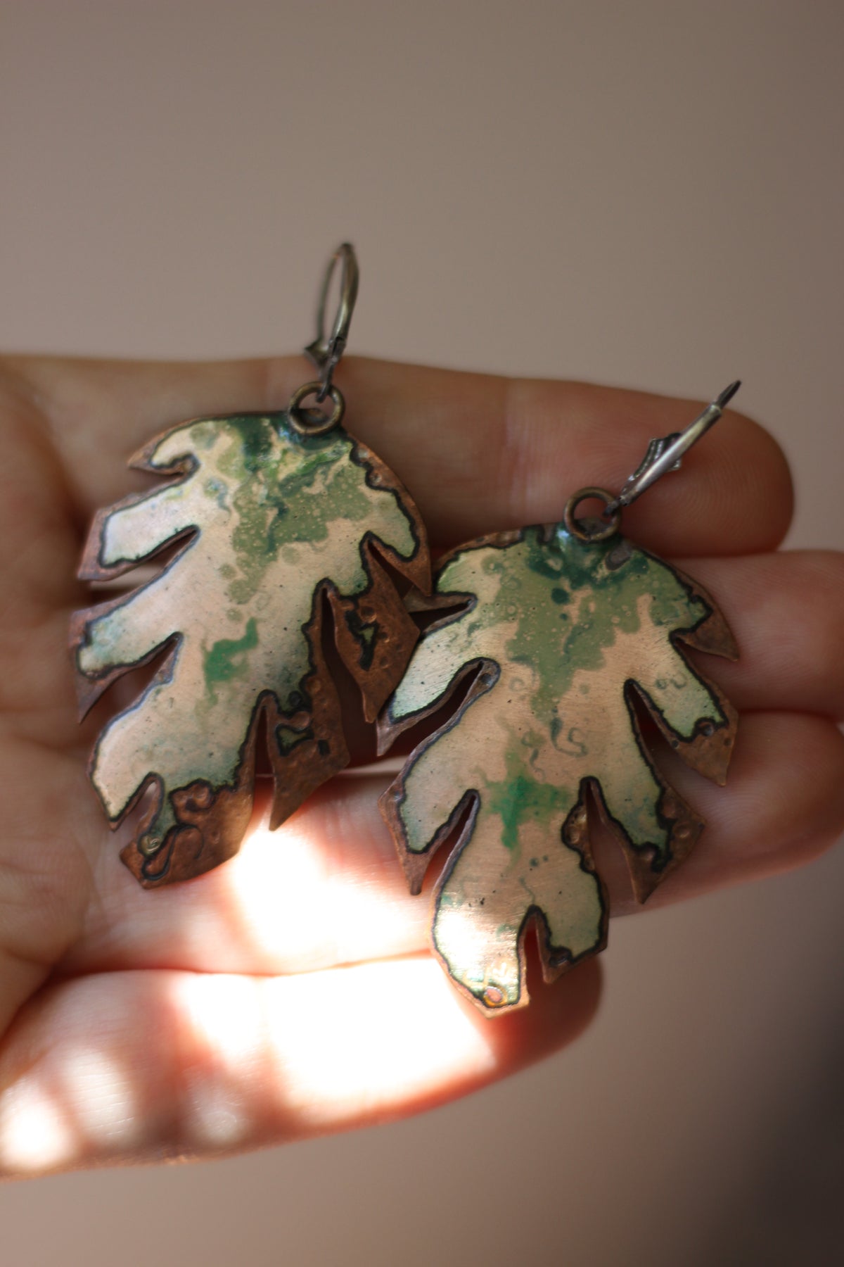 Seasons Change | Painted Enamel Earrings | Sterling Silver