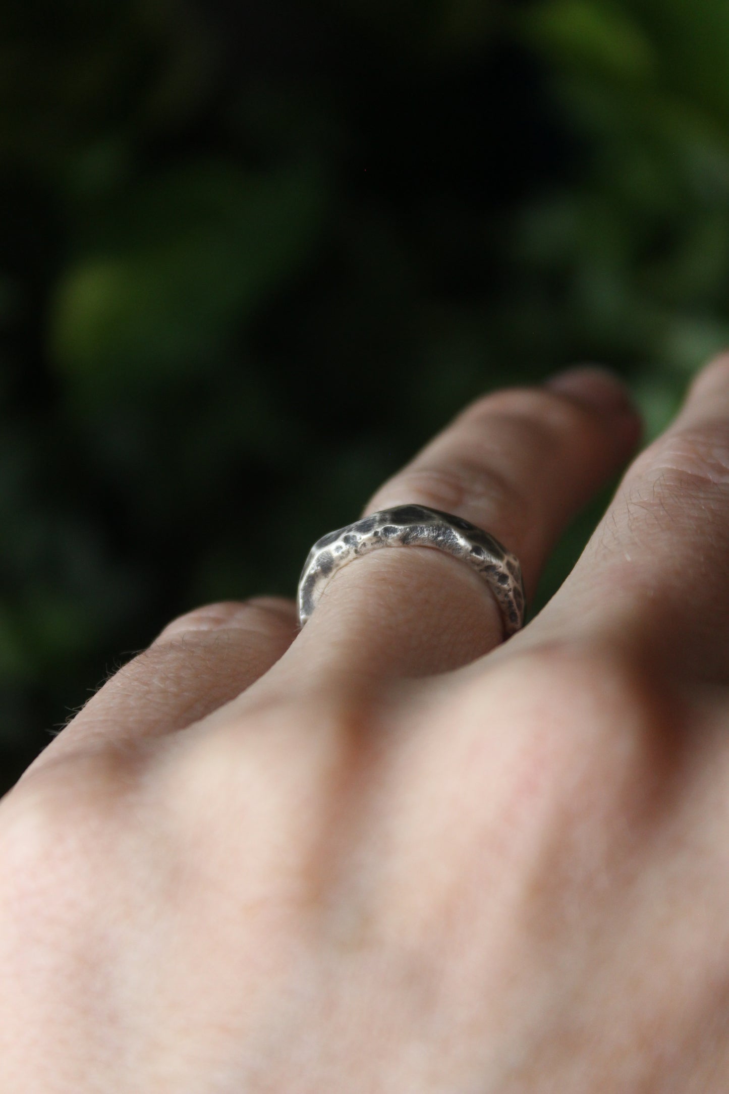 Recycled Silver Textured Ring M/6.5