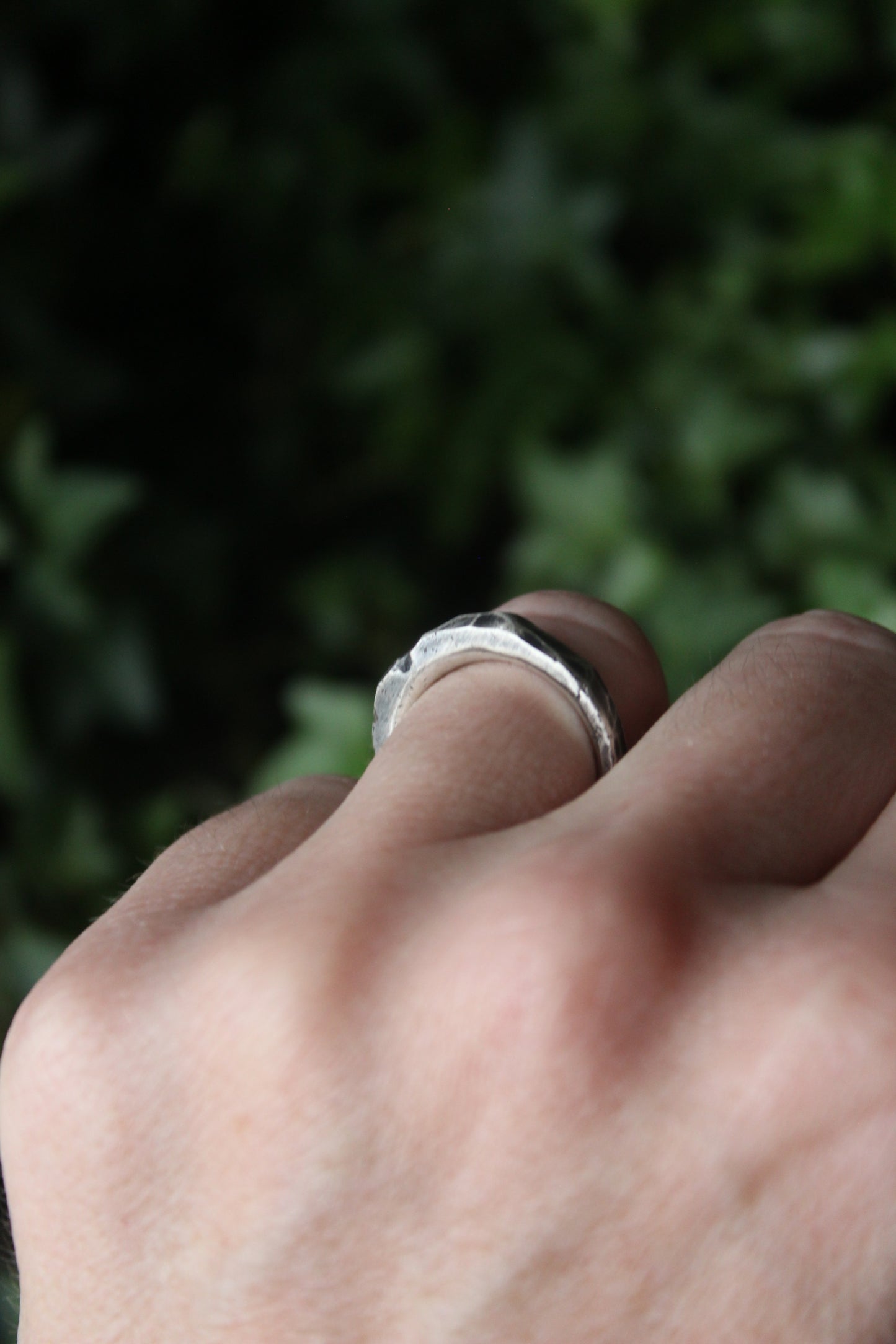 Recycled Silver Textured Ring L/6