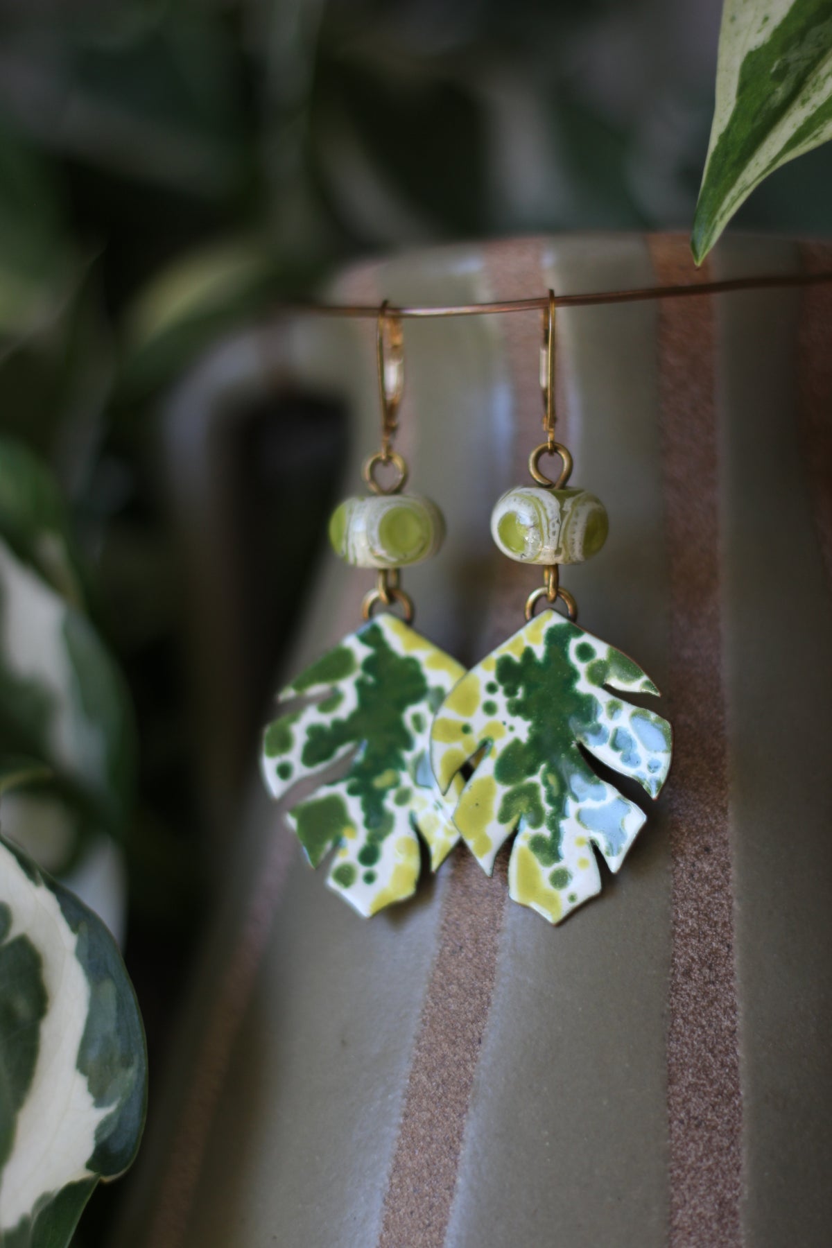 Wild beyond| Painted Enamel Earrings | Gold Filled