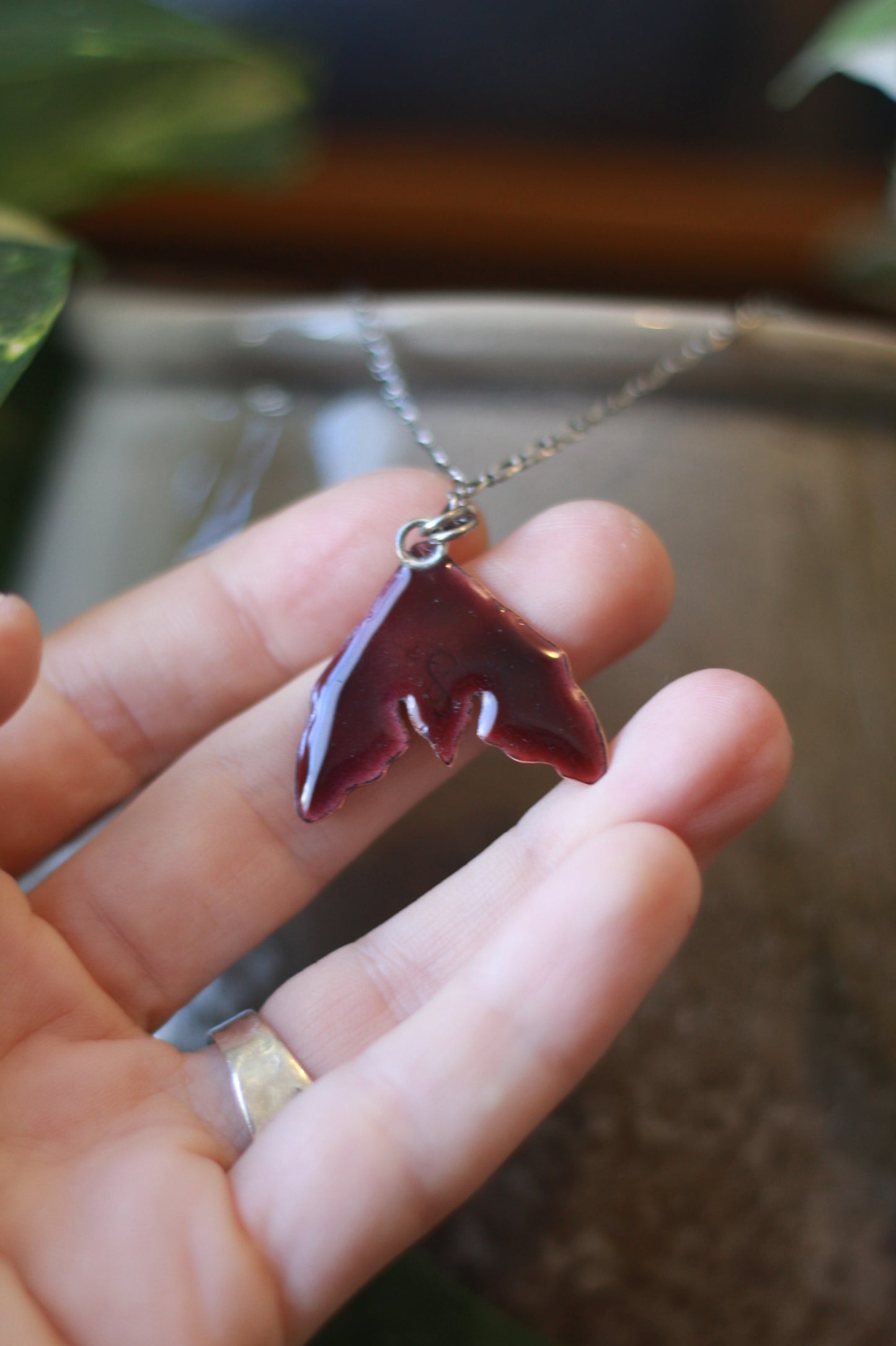 Lime Hawk Moth Necklace