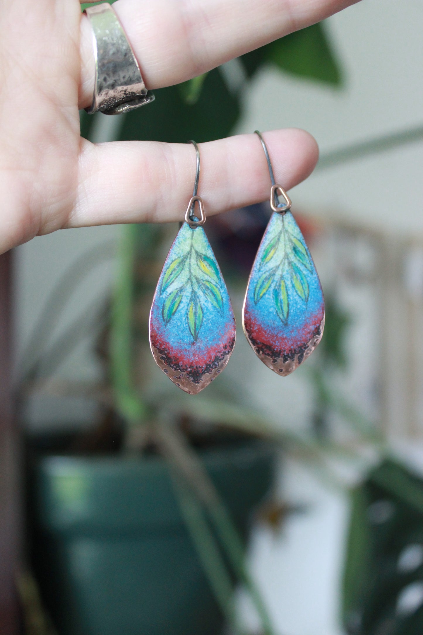 Earthy Enamel Dangles