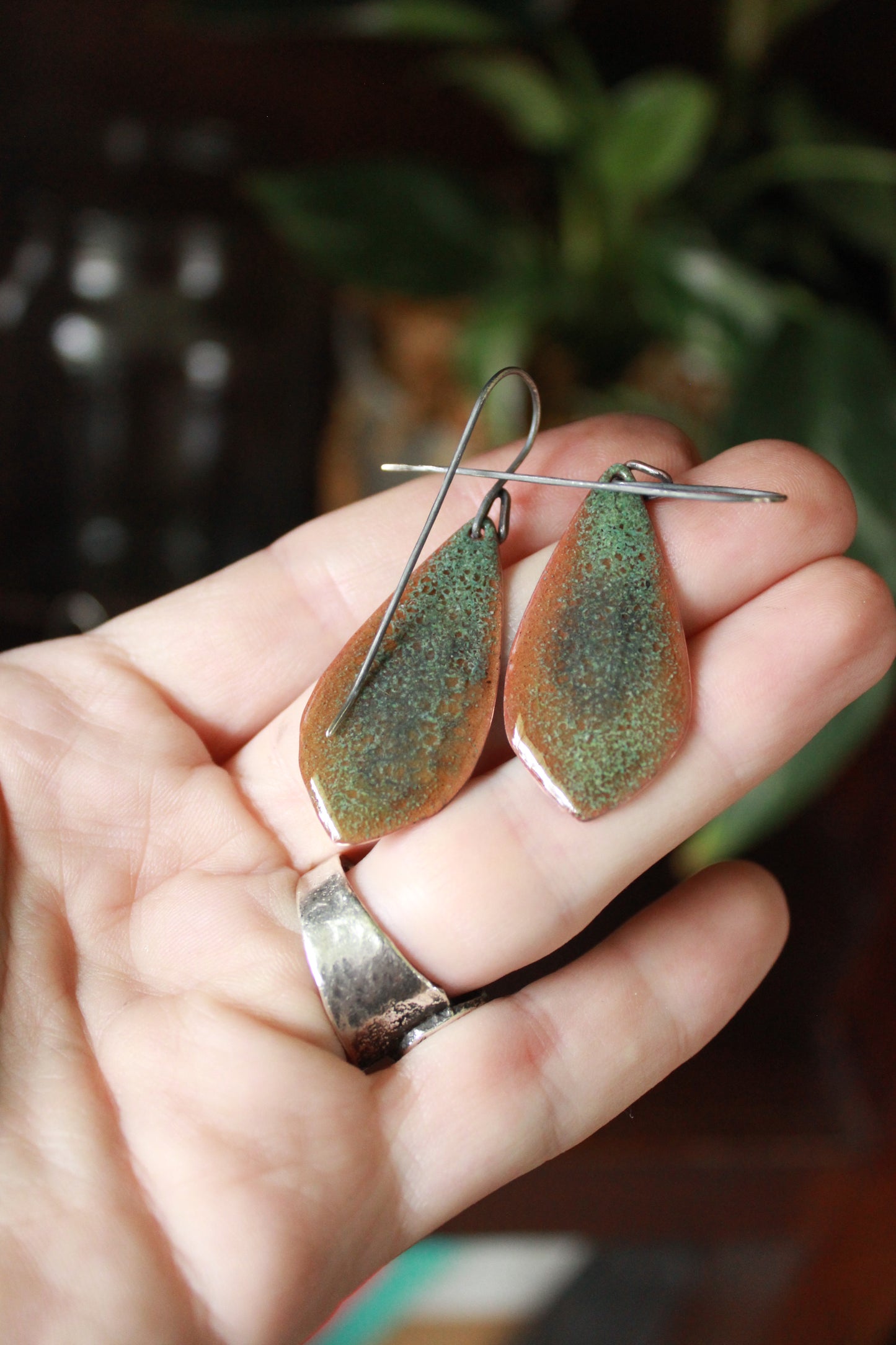 Earthy Enamel Dangles