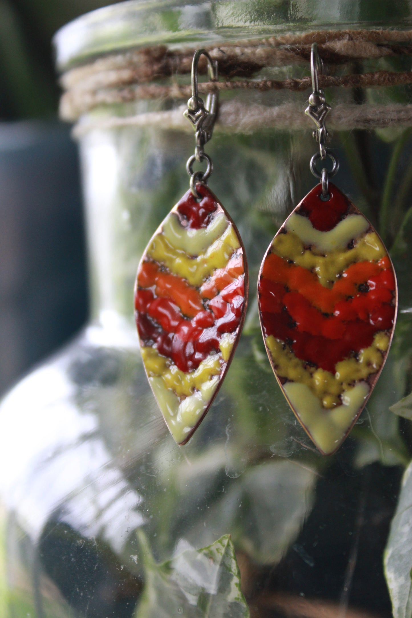 Fiery Messy Enamel Dangles