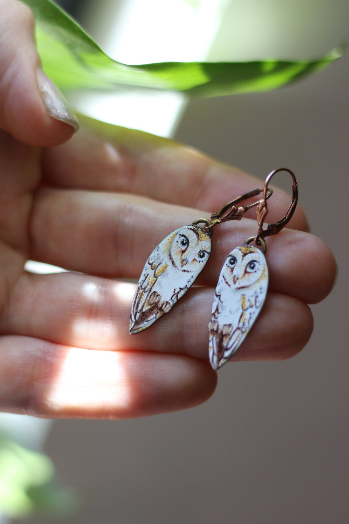 Secret keepers | Painted Enamel Earrings | Gold Filled