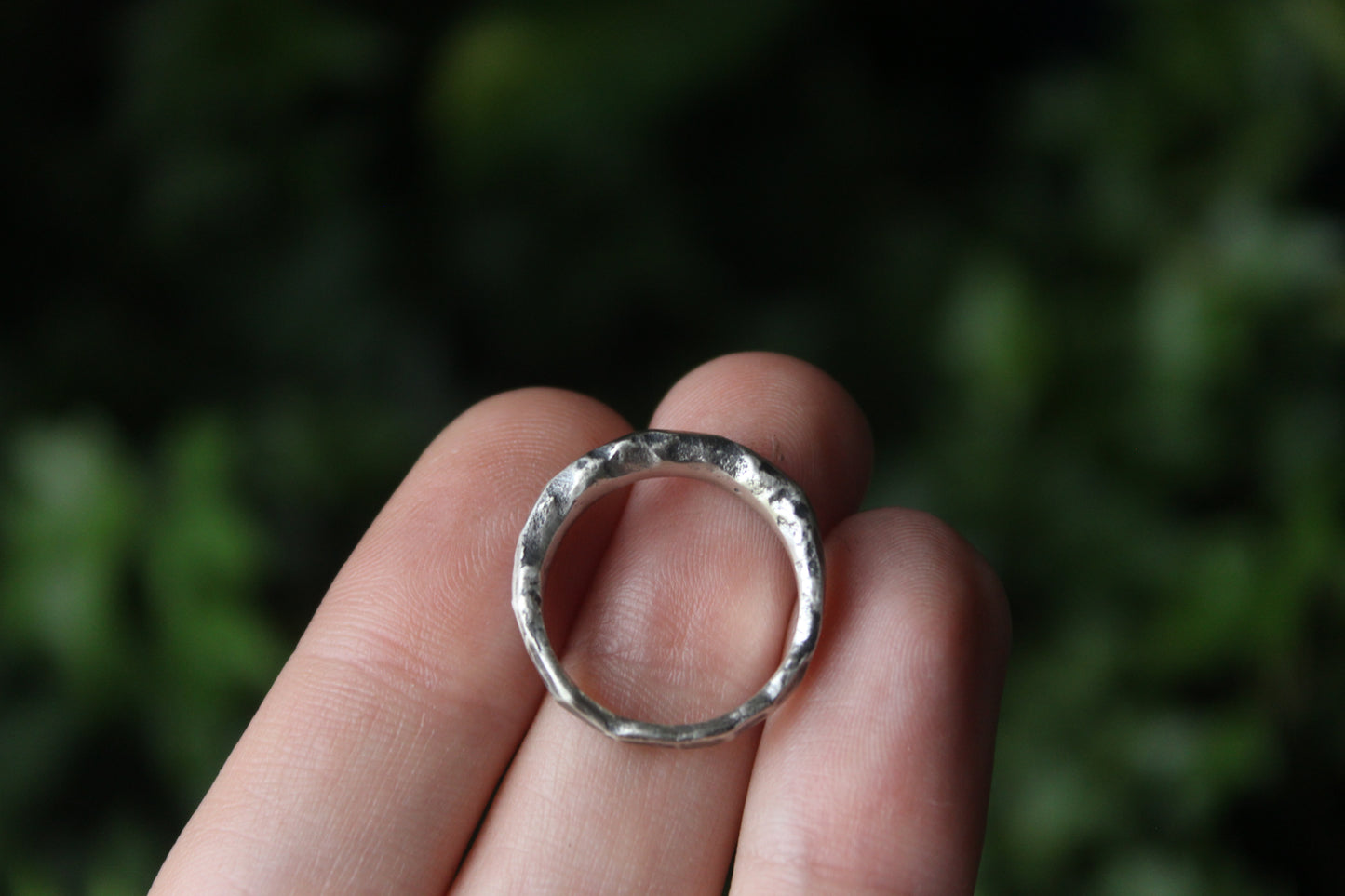Recycled Silver Textured Ring M/6.5