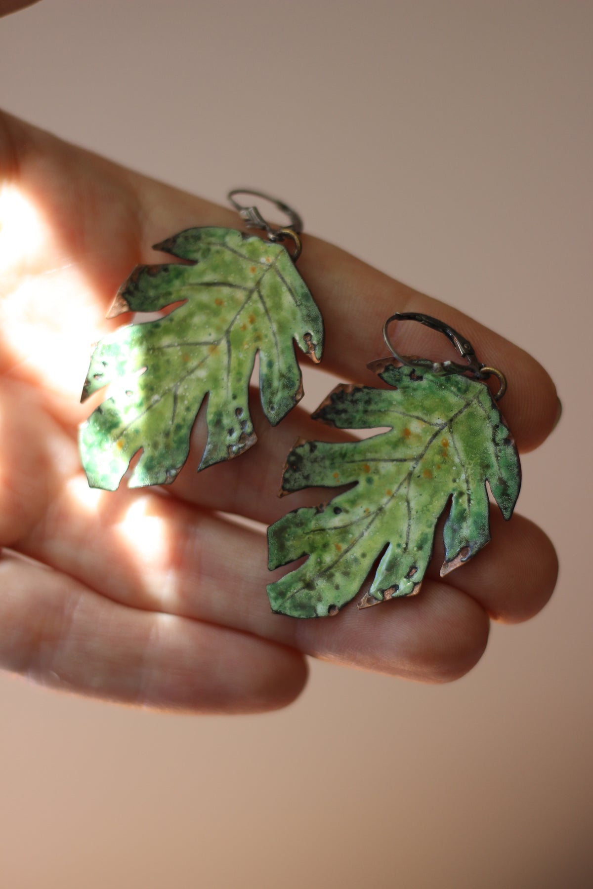 Seasons Change | Painted Enamel Earrings | Sterling Silver