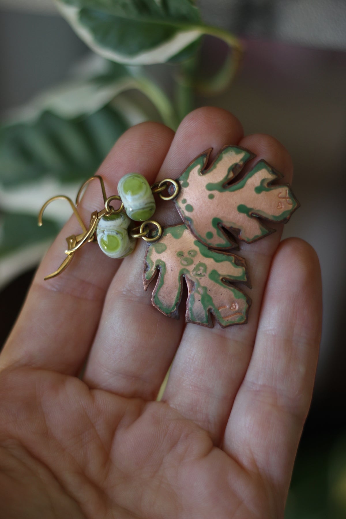 Wild beyond| Painted Enamel Earrings | Gold Filled