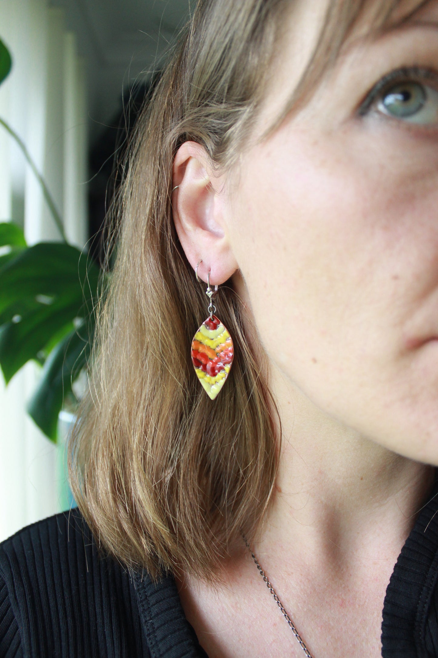 Fiery Messy Enamel Dangles