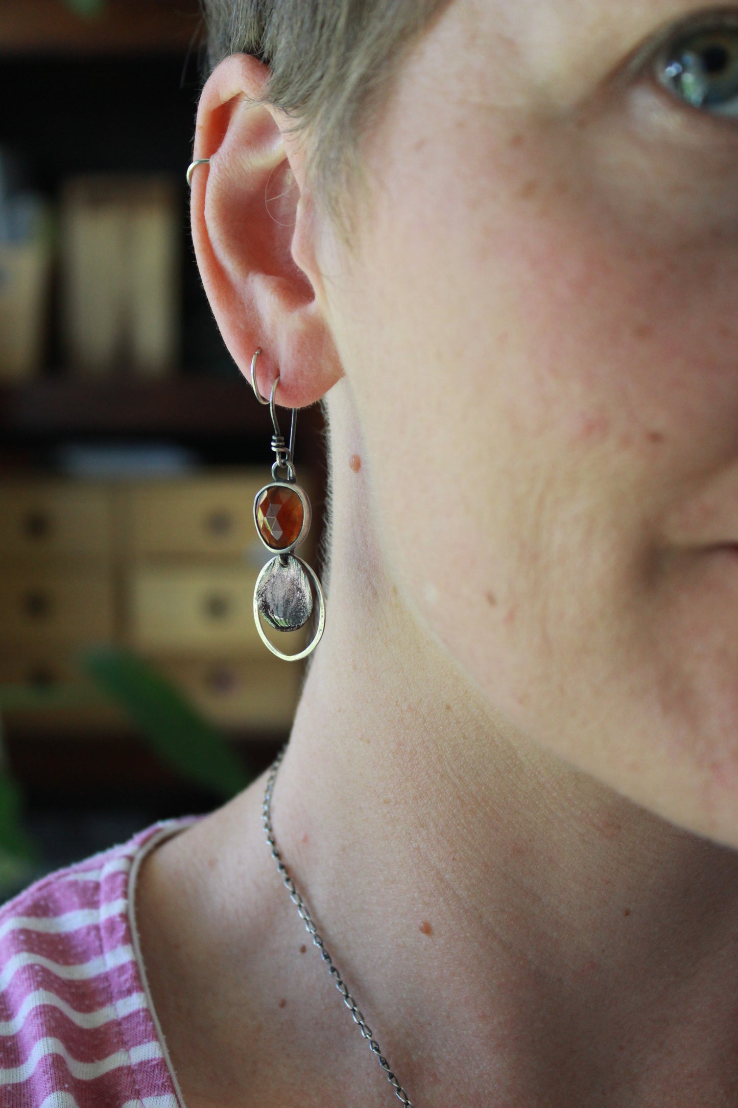 Garnet and Enamel Dangles