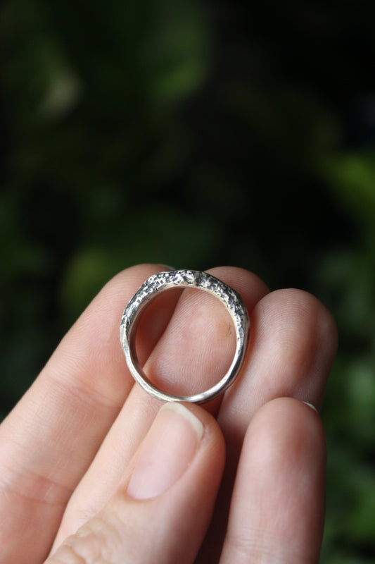Recycled Silver Textured Ring 0/7.5