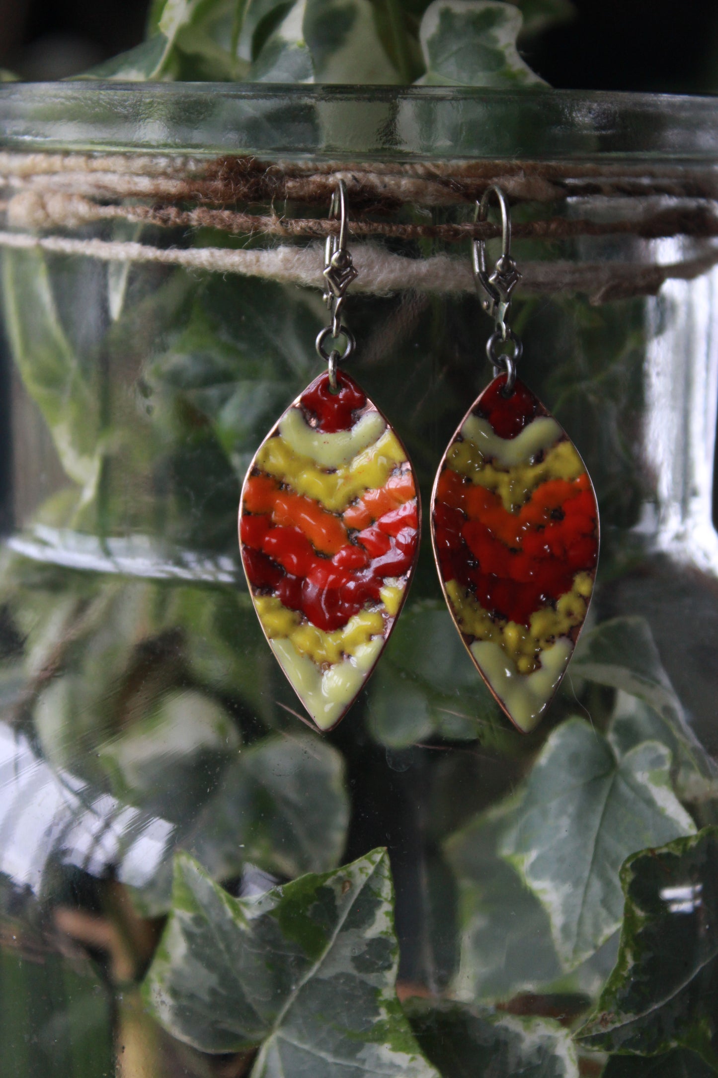 Fiery Messy Enamel Dangles