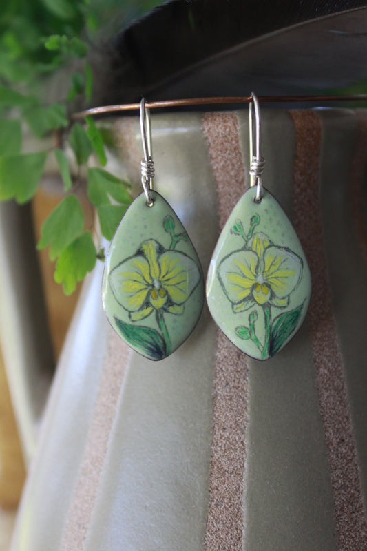Orchid Enamel Dangles