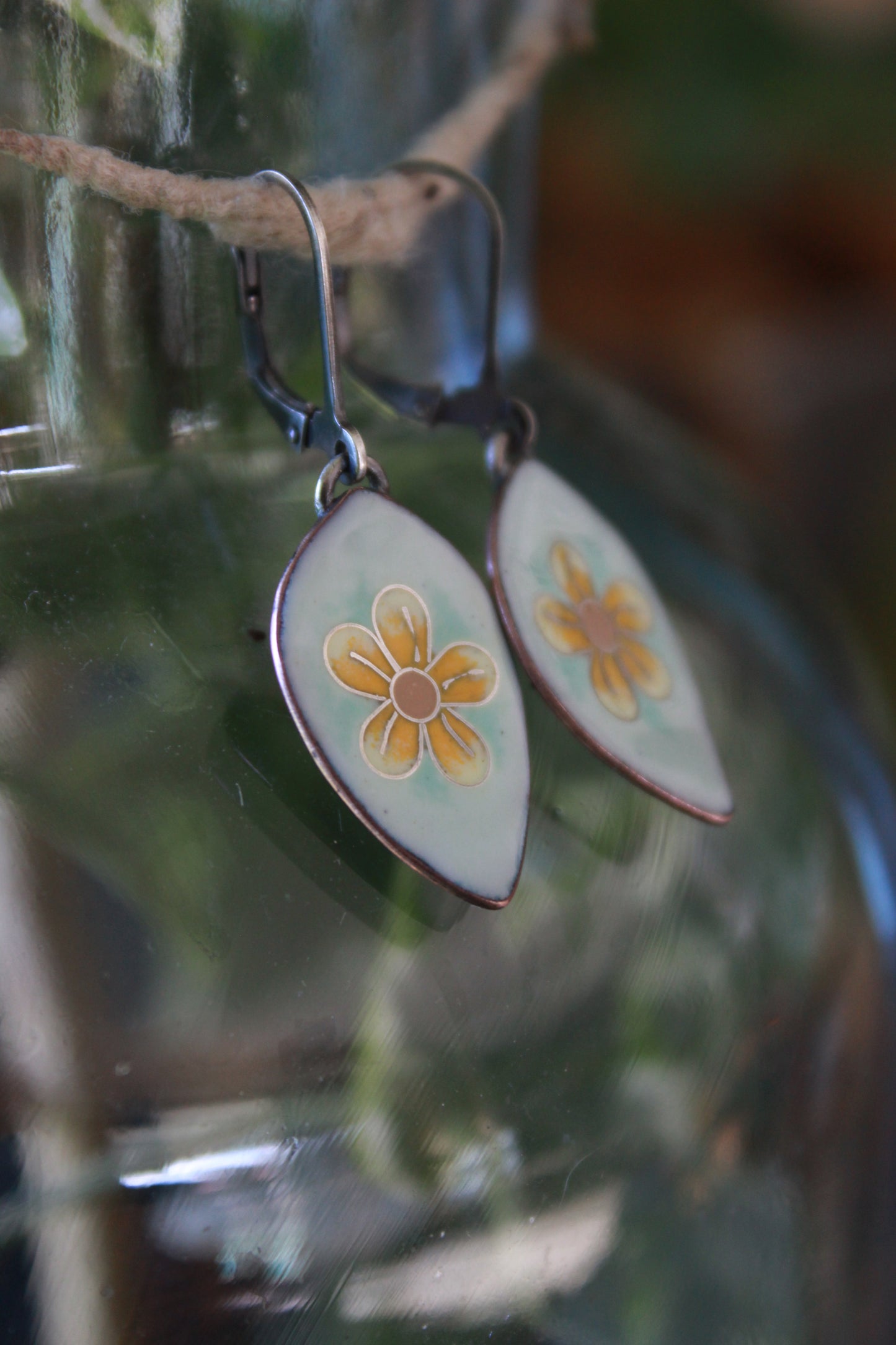 Floral Cloisonné Dangles