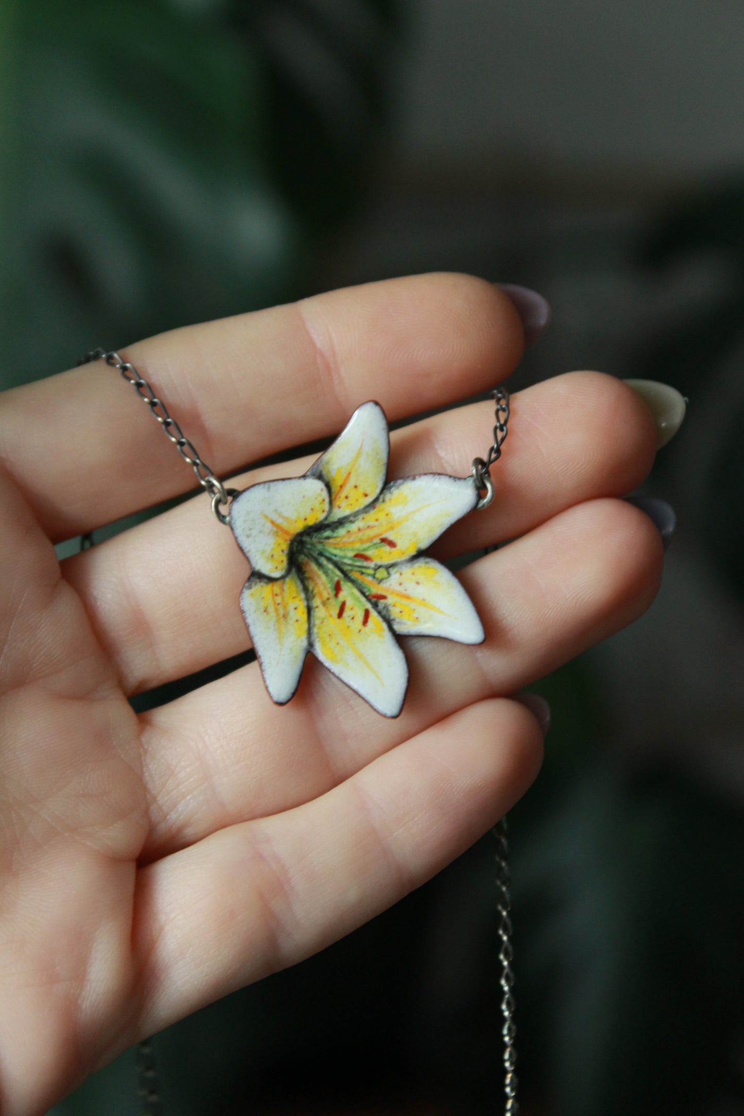 Yellow Lily Necklace