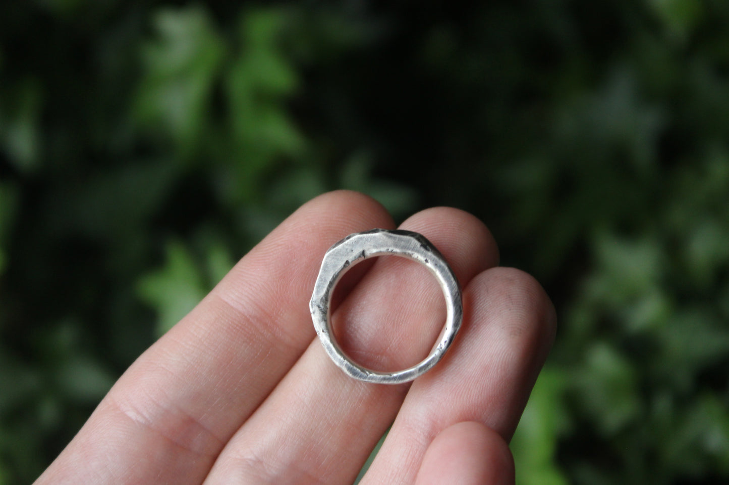 Recycled Silver Textured Ring L/6