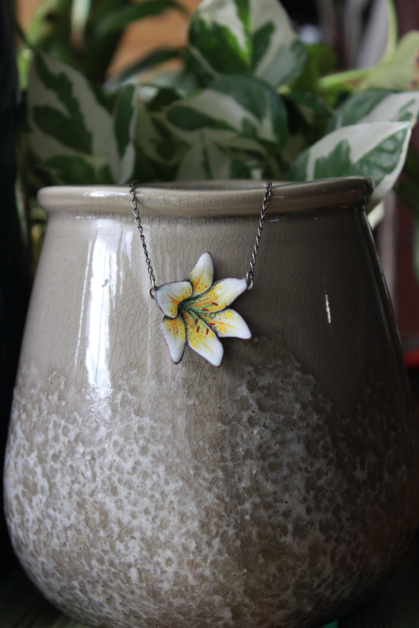 Yellow Lily Necklace