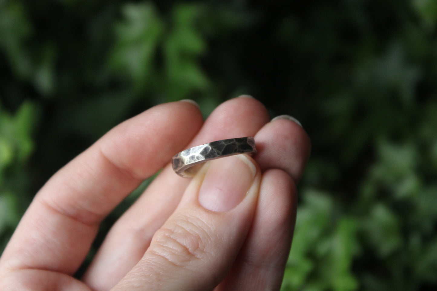 Recycled Silver Textured Ring L/6