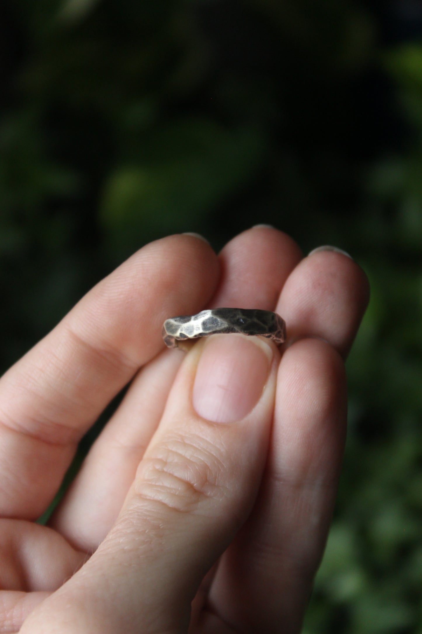 Recycled Silver Textured Ring M/6.5