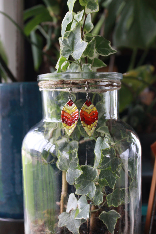 Fiery Messy Enamel Dangles