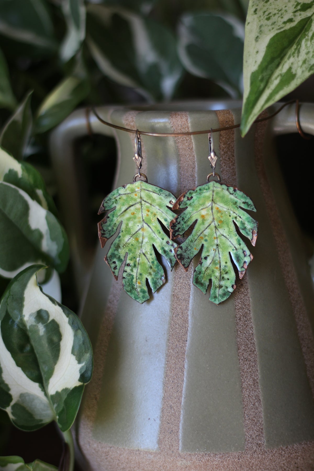 Seasons Change | Painted Enamel Earrings | Sterling Silver