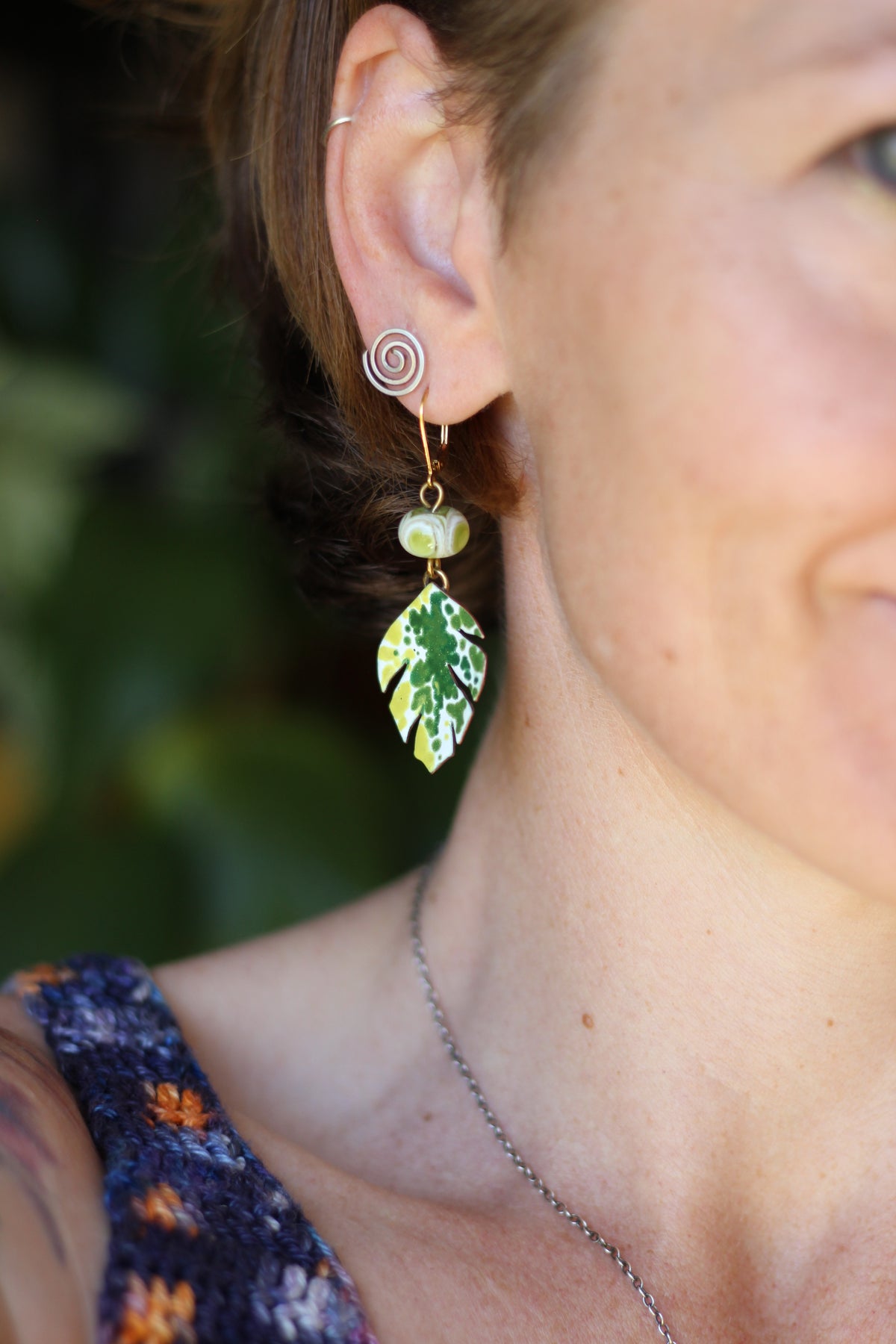 Wild beyond| Painted Enamel Earrings | Gold Filled