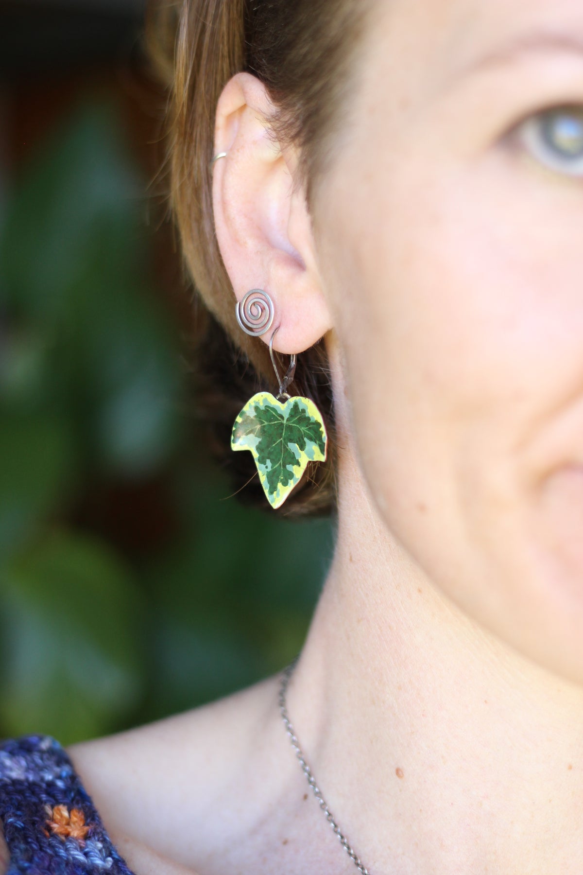 Secret Ivy | Painted Enamel Earrings | Sterling Silver