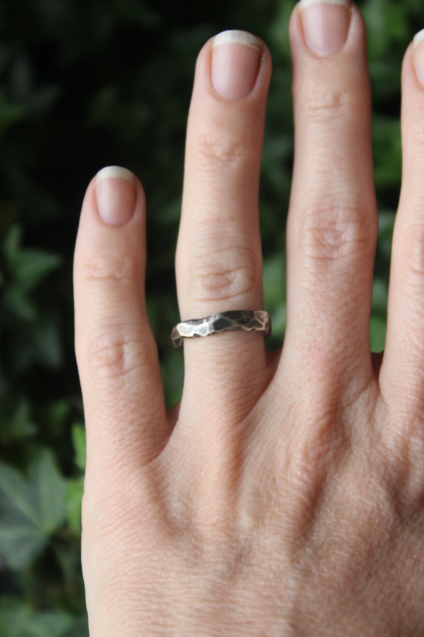 Recycled Silver Textured Ring M/6.5