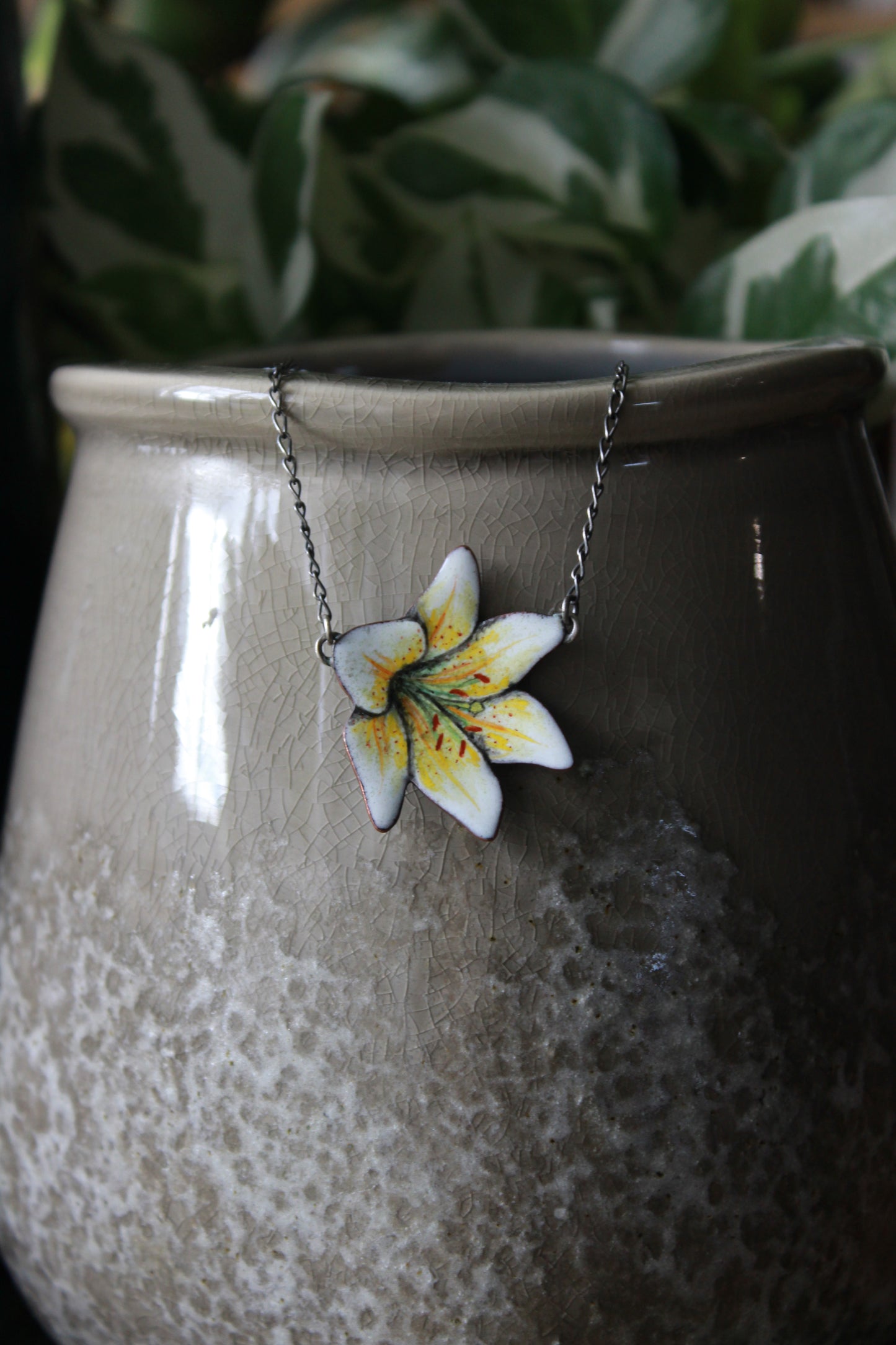 Yellow Lily Necklace