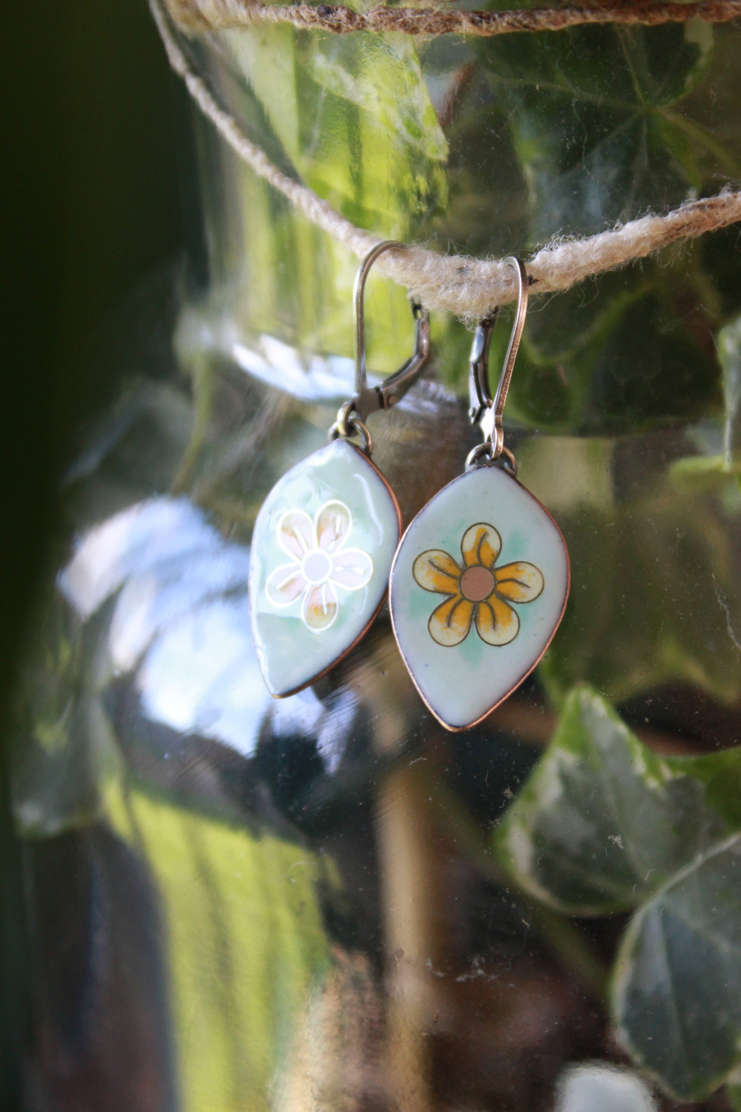 Floral Cloisonné Dangles