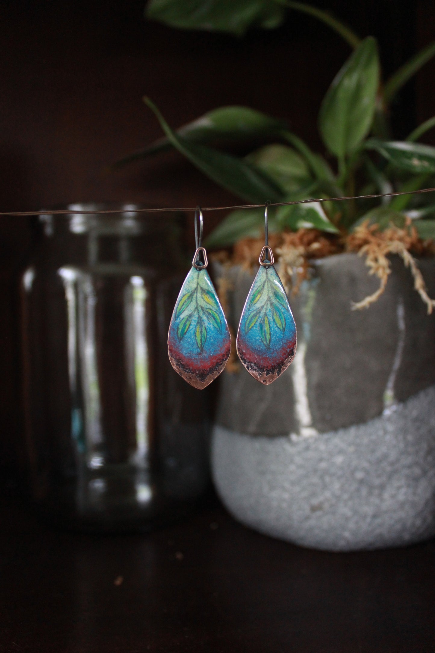 Earthy Enamel Dangles