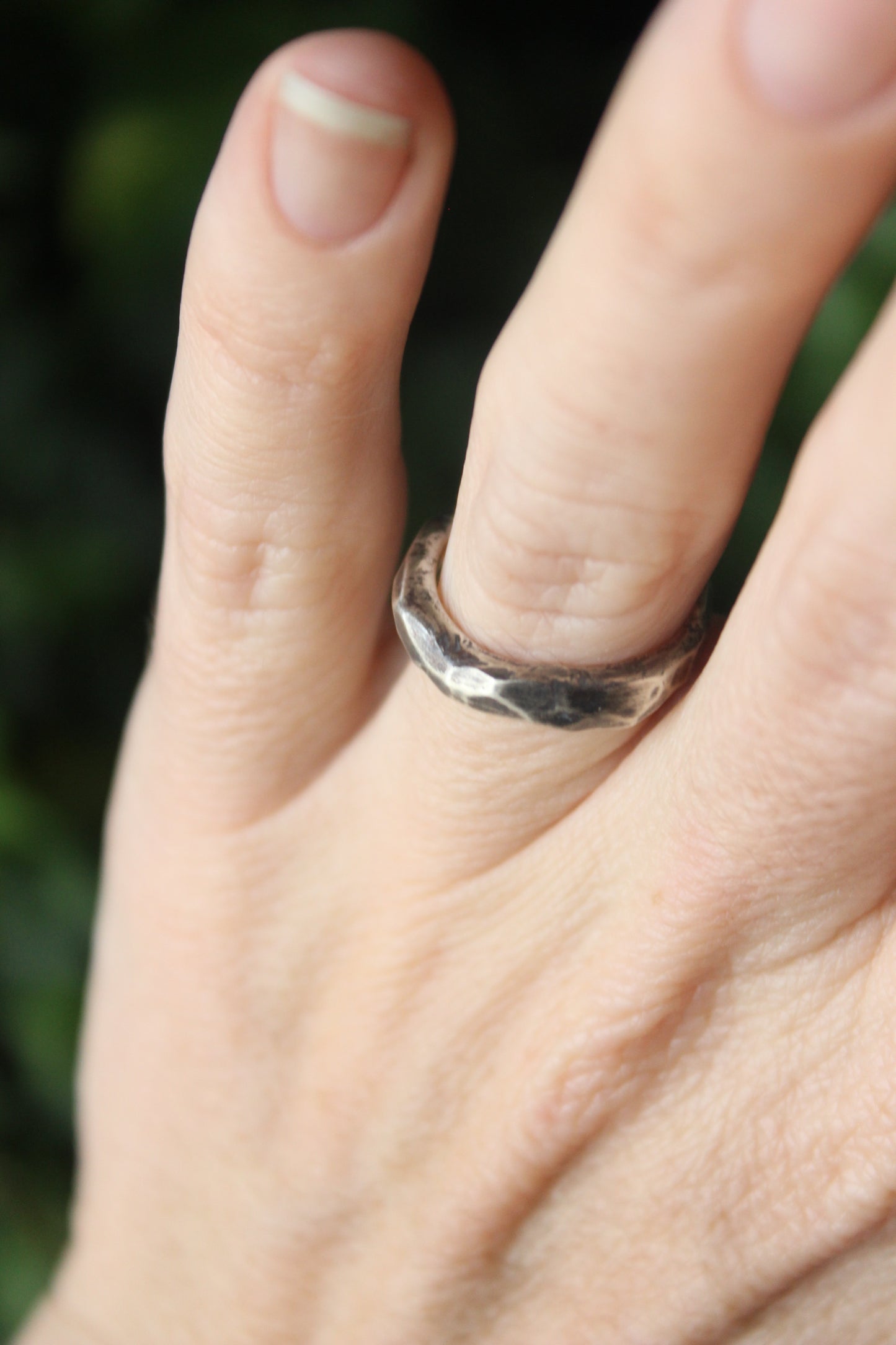 Recycled Silver Textured Ring M/6.5