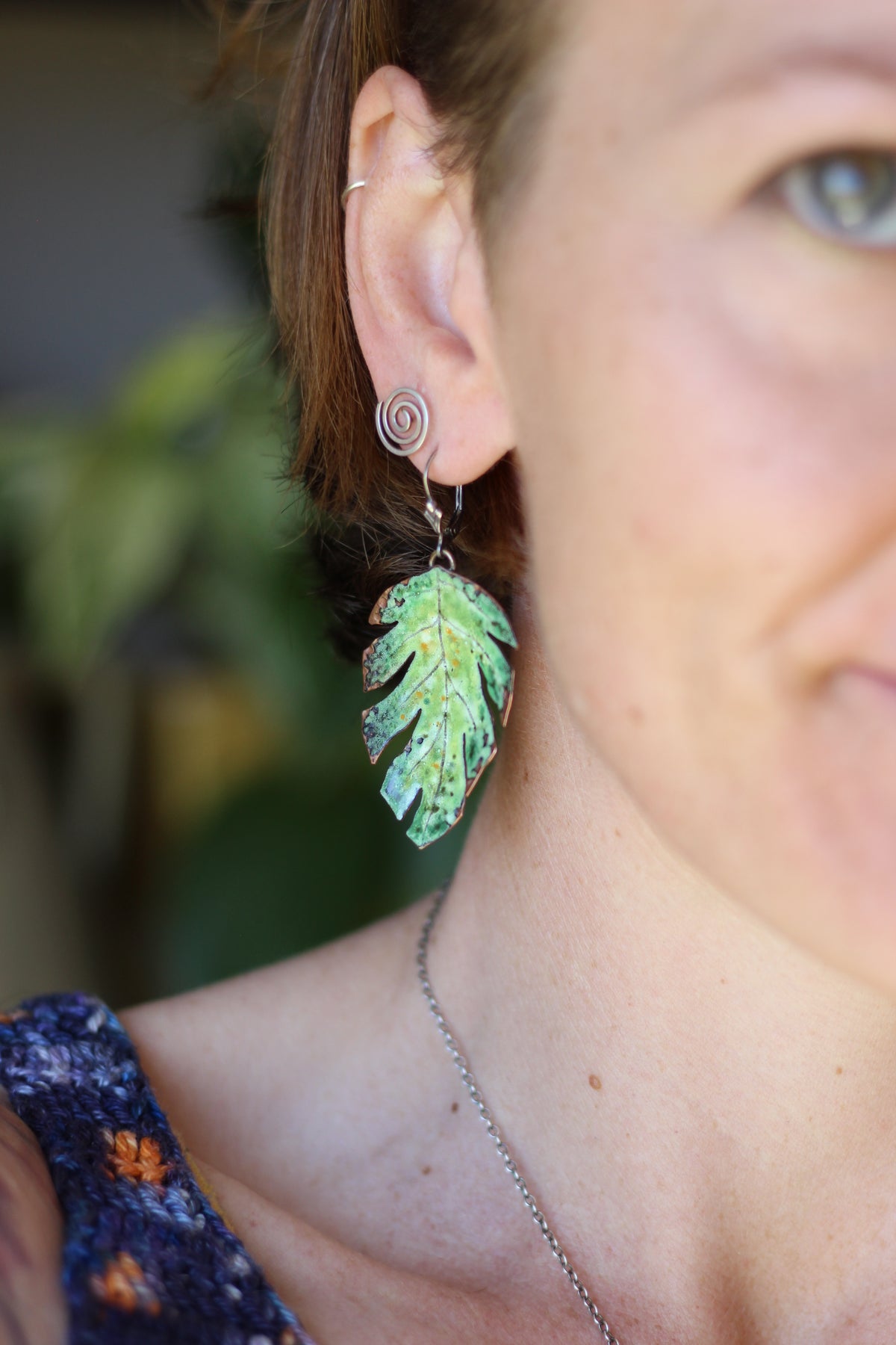 Seasons Change | Painted Enamel Earrings | Sterling Silver