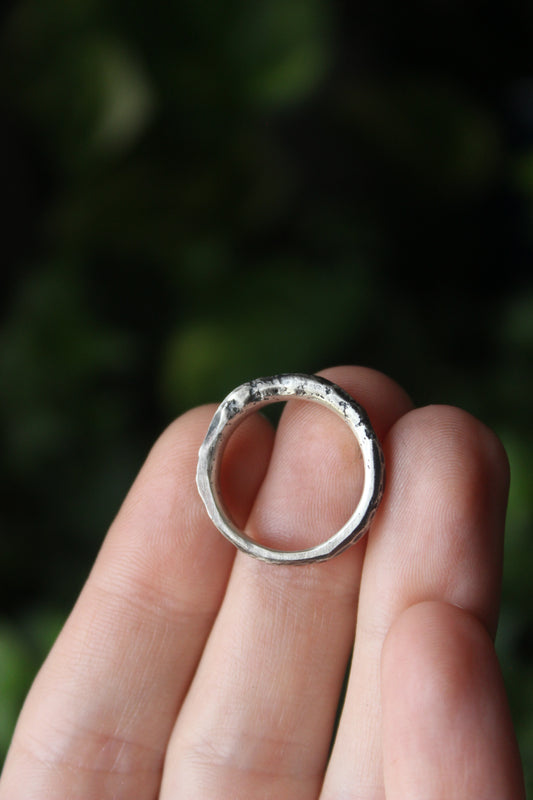 Recycled Silver Textured Ring N/7