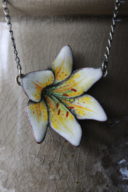 Yellow Lily Necklace