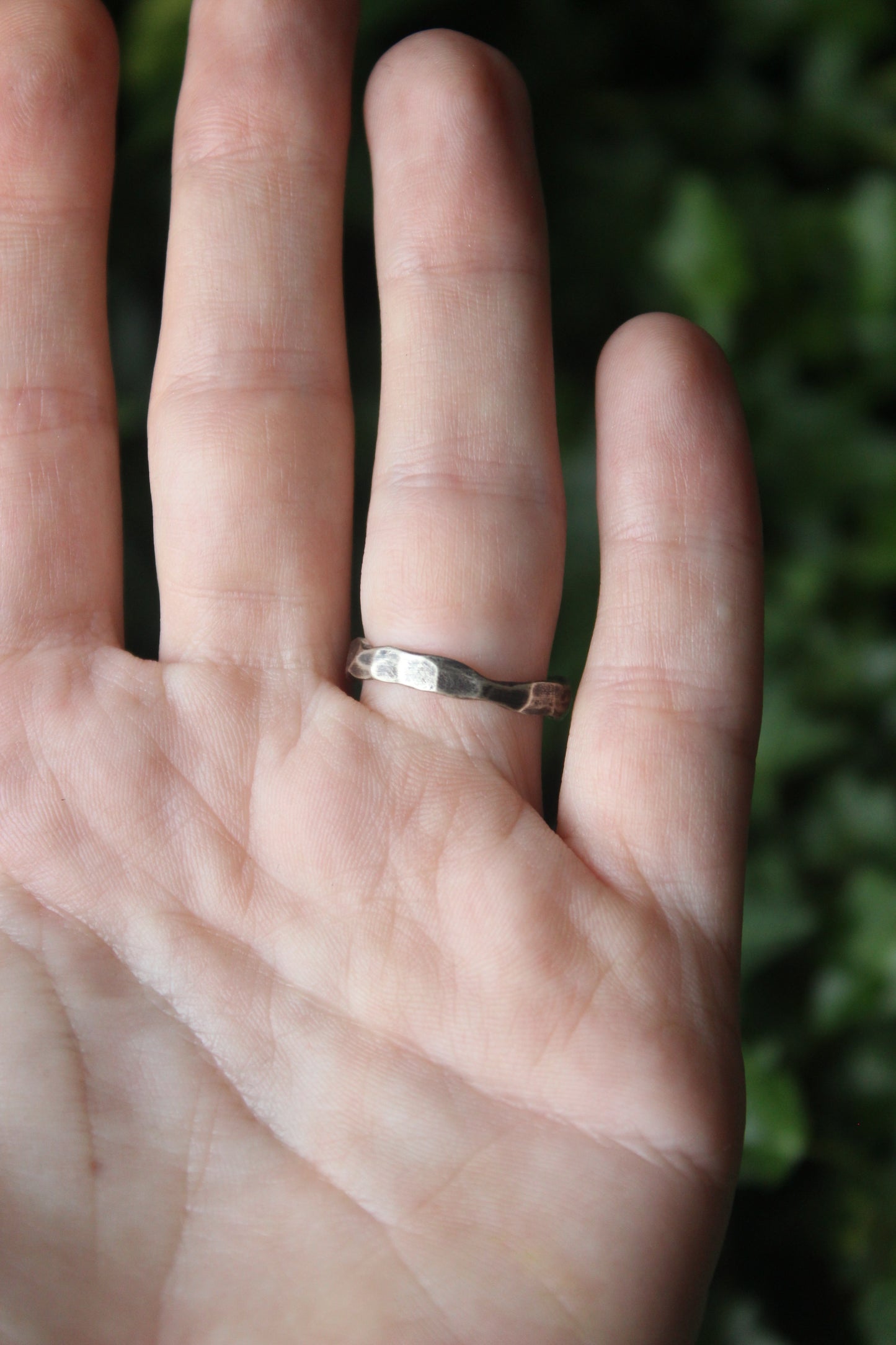 Recycled Silver Textured Ring M/6.5