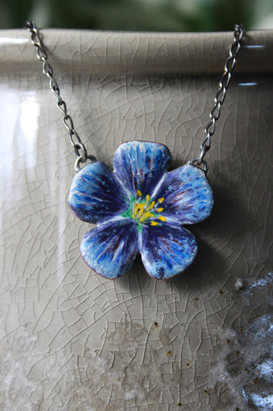 Blue Linum Necklace