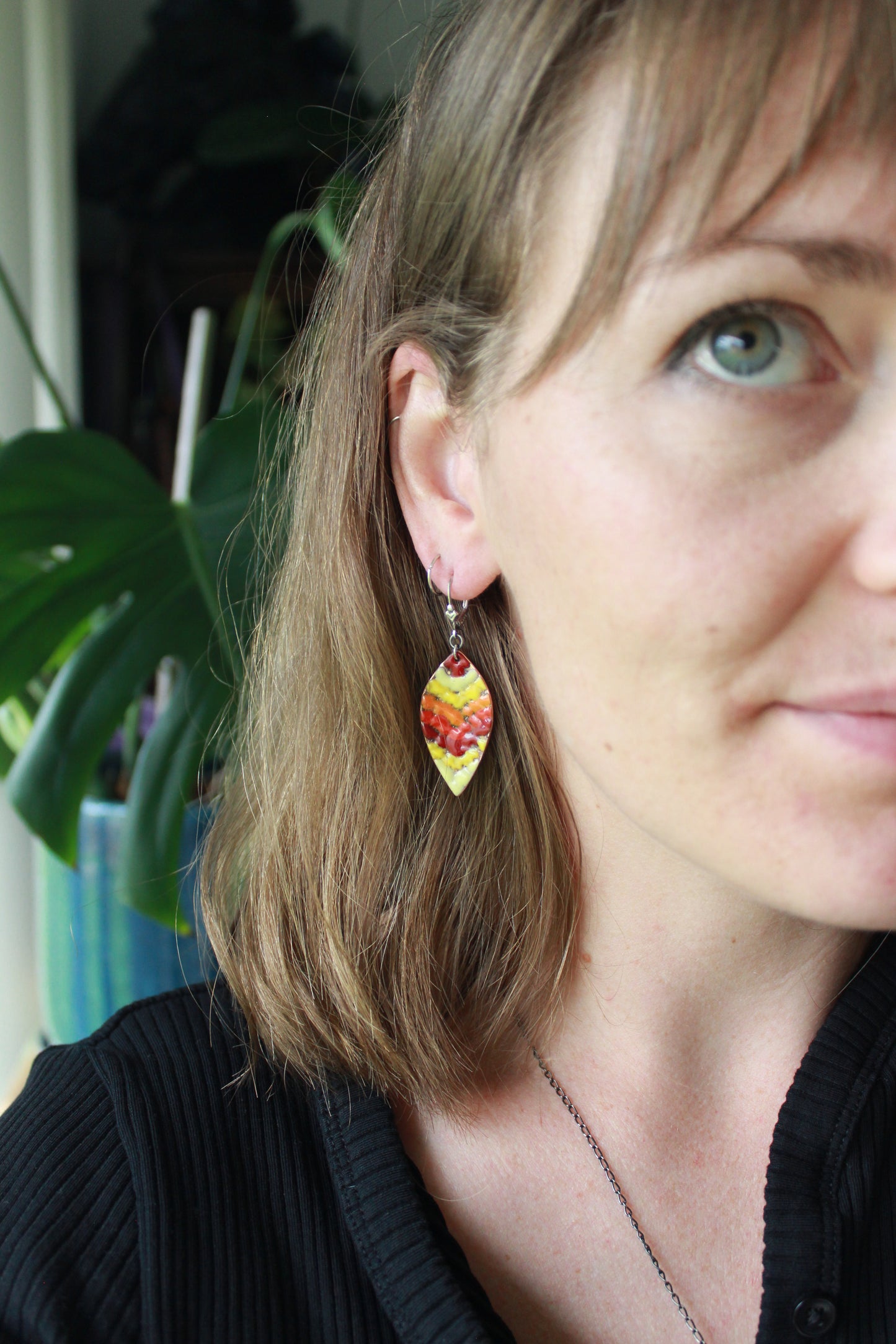 Fiery Messy Enamel Dangles