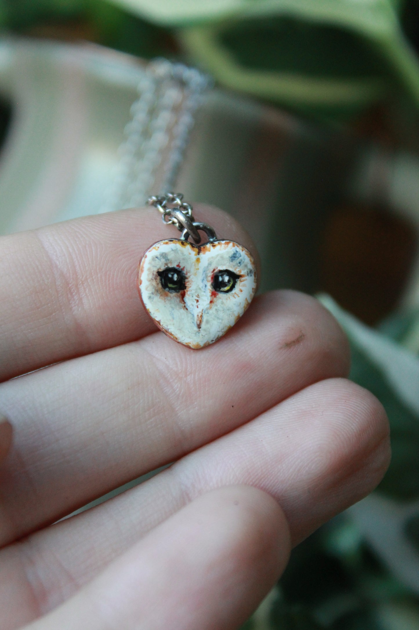 Mini Barn Owl Necklace - Realism version