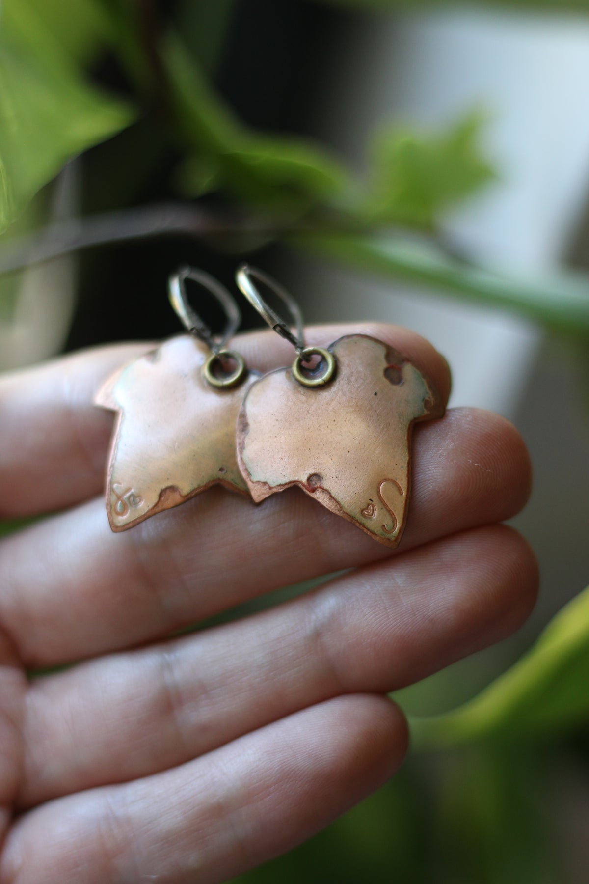 Secret Ivy | Painted Enamel Earrings | Sterling Silver