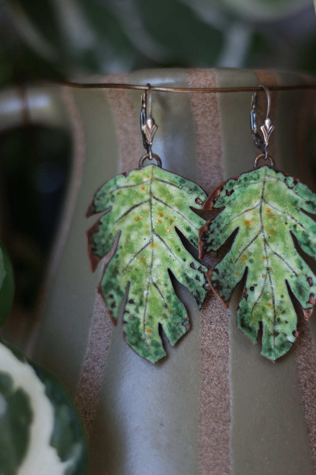 Seasons Change | Painted Enamel Earrings | Sterling Silver
