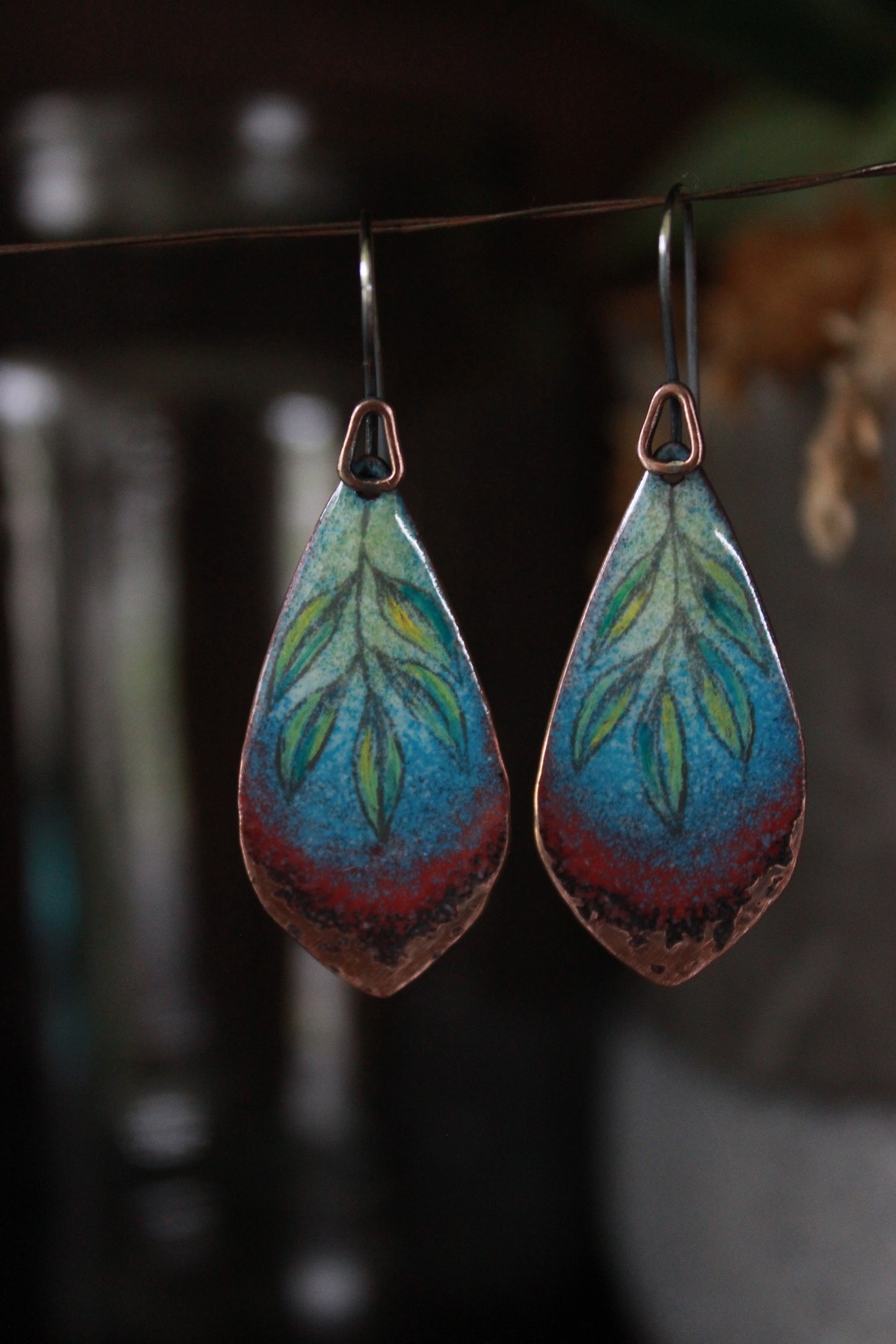 Earthy Enamel Dangles