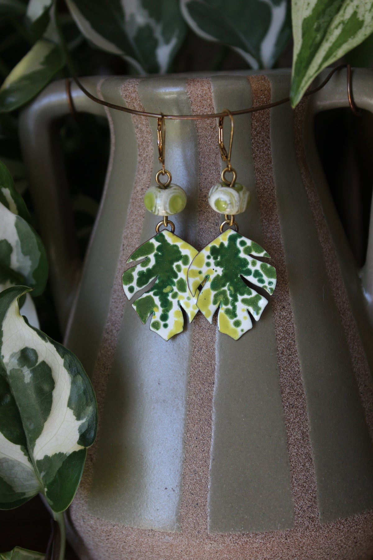 Wild beyond| Painted Enamel Earrings | Gold Filled