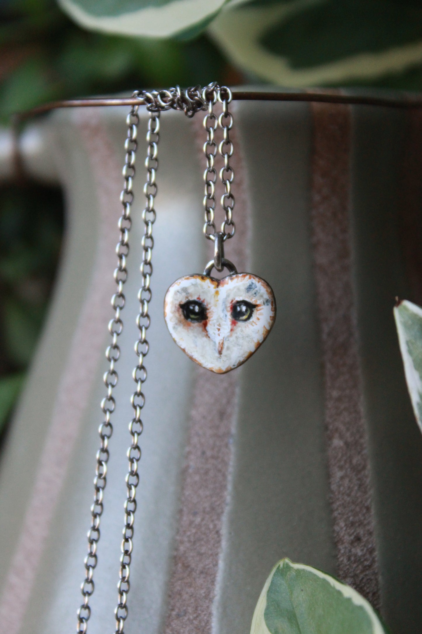 Mini Barn Owl Necklace - Realism version