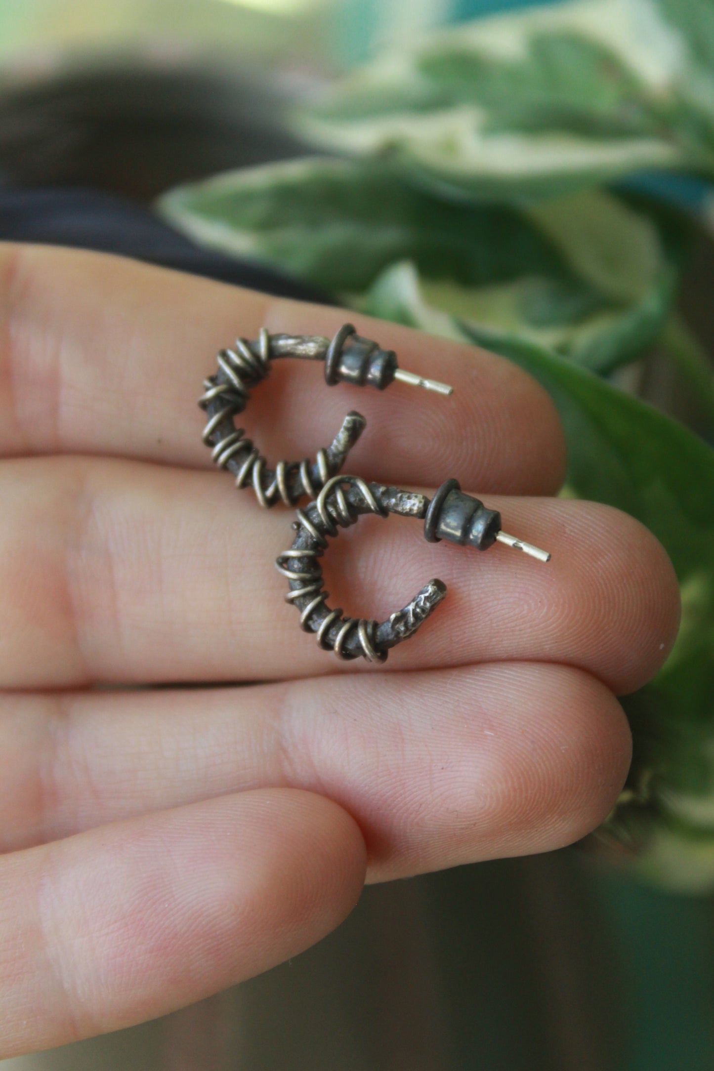 Recycled Sterling silver studs