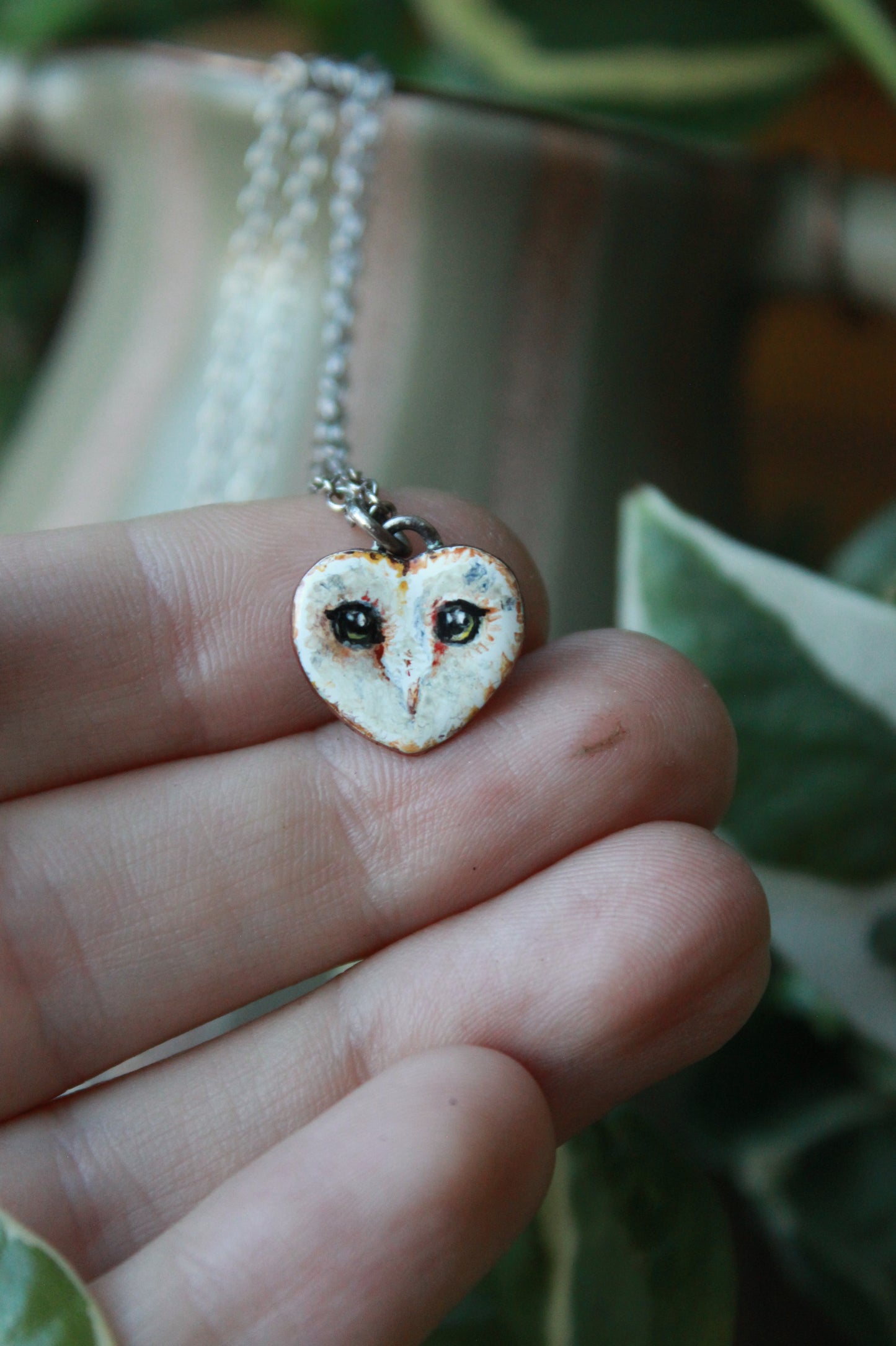 Mini Barn Owl Necklace - Realism version