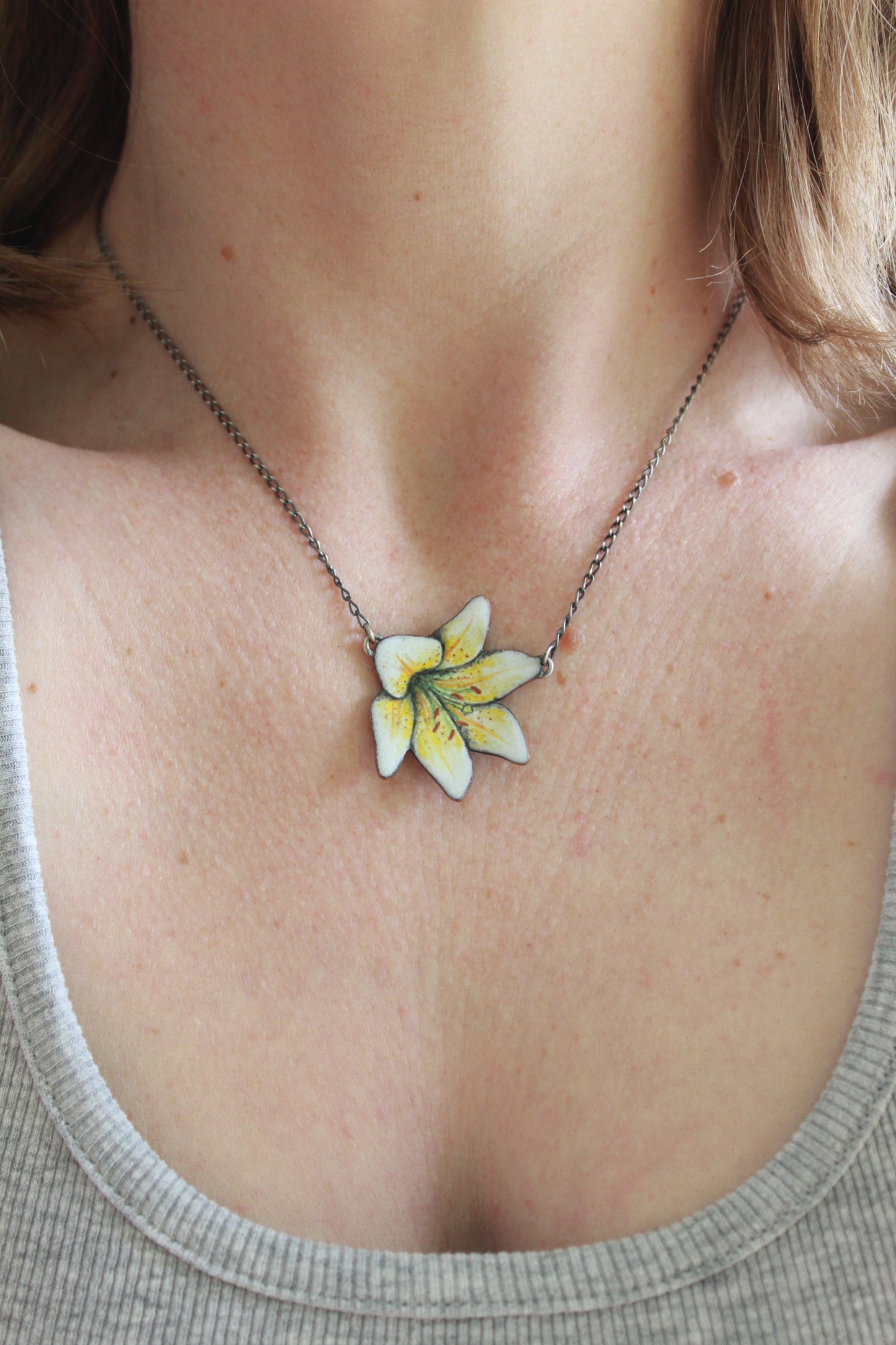 Yellow Lily Necklace