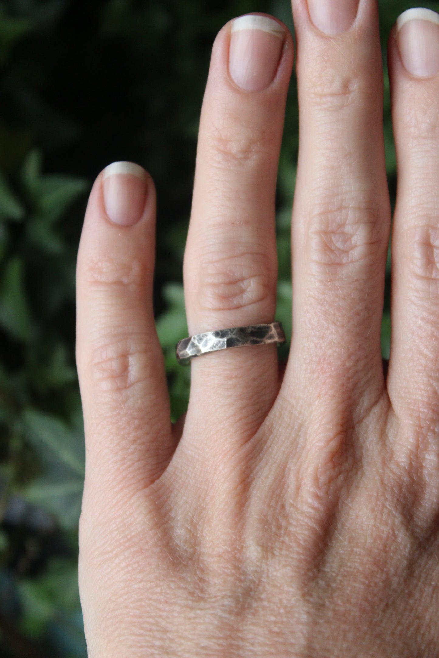 Recycled Silver Textured Ring L/6